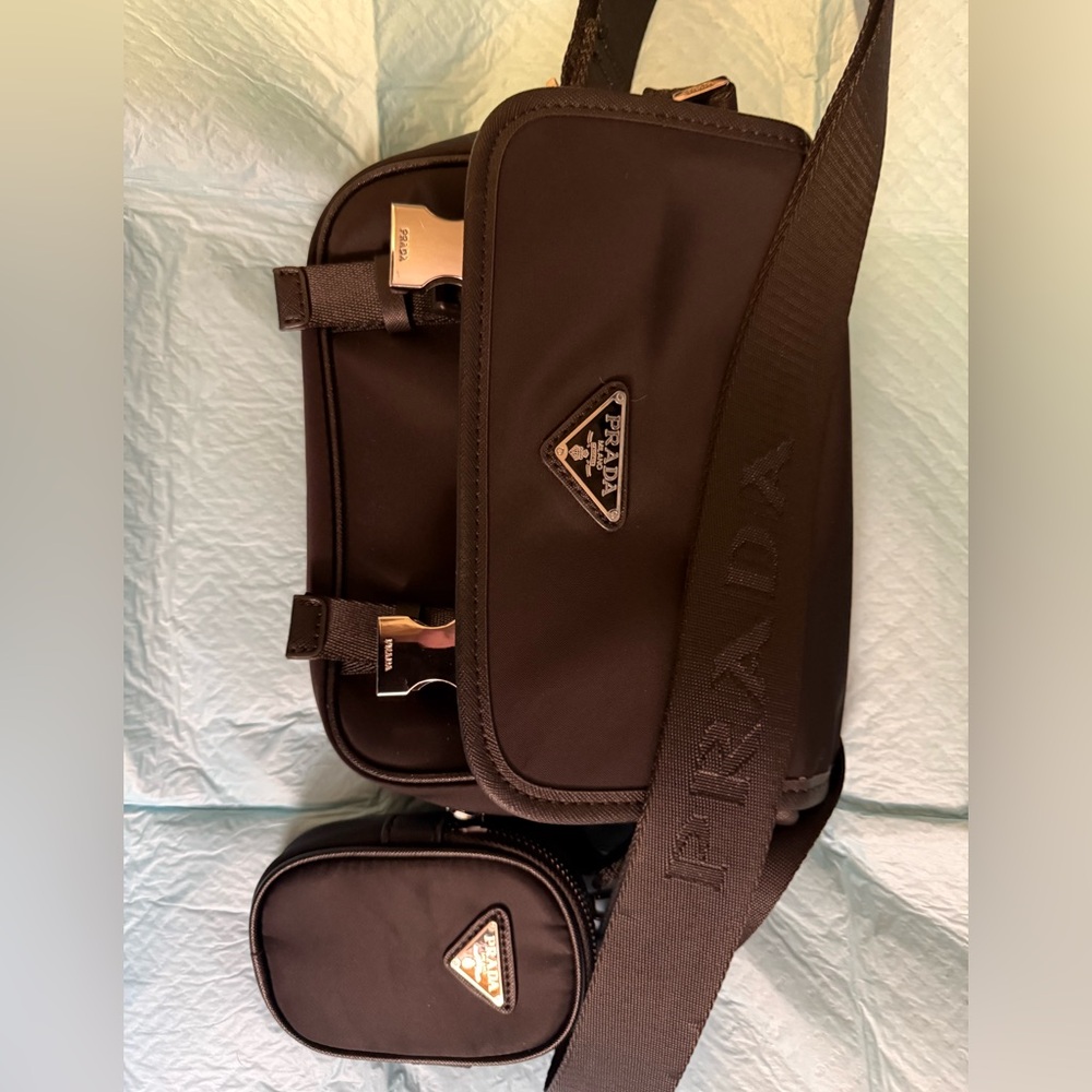 Prada Black Messenger Bag Sleek Functional Design